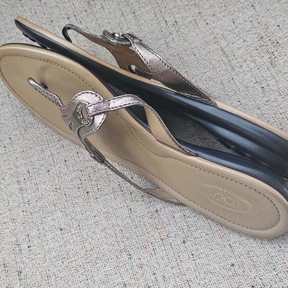Tod's Women Sandal Brown Leather Upper Flat Shoes Made in Italy Size 39.5 - Picture 11 of 16